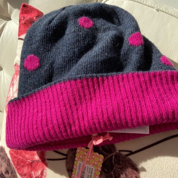 NWT Reversible Beanie in Blue and Magenta (wool & alpaca blend) - Picture 2 of 7